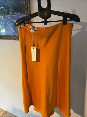Rachel Zoe Orange Midi Skirt